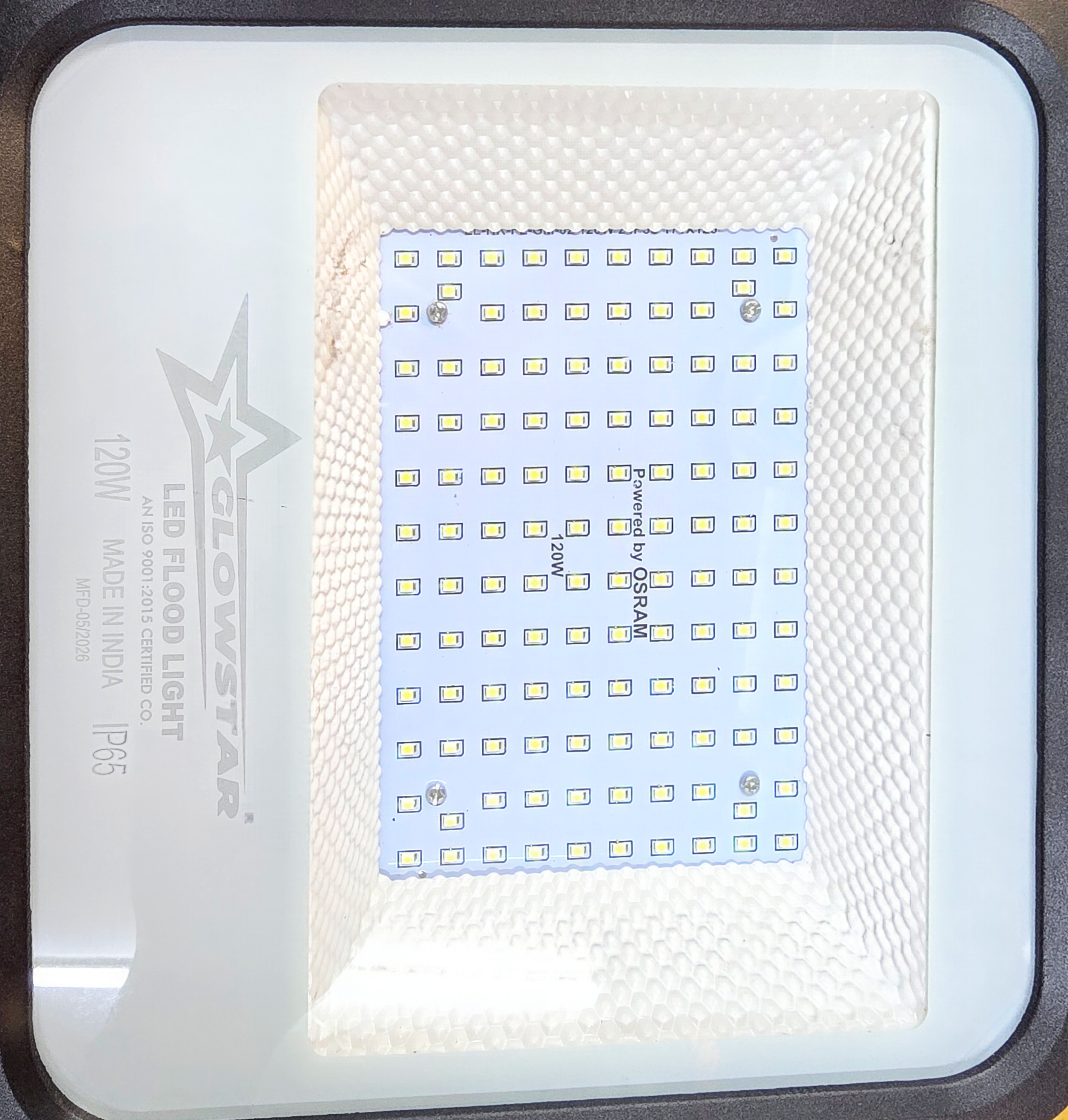 120W GM model Glowstar flood light front product photo