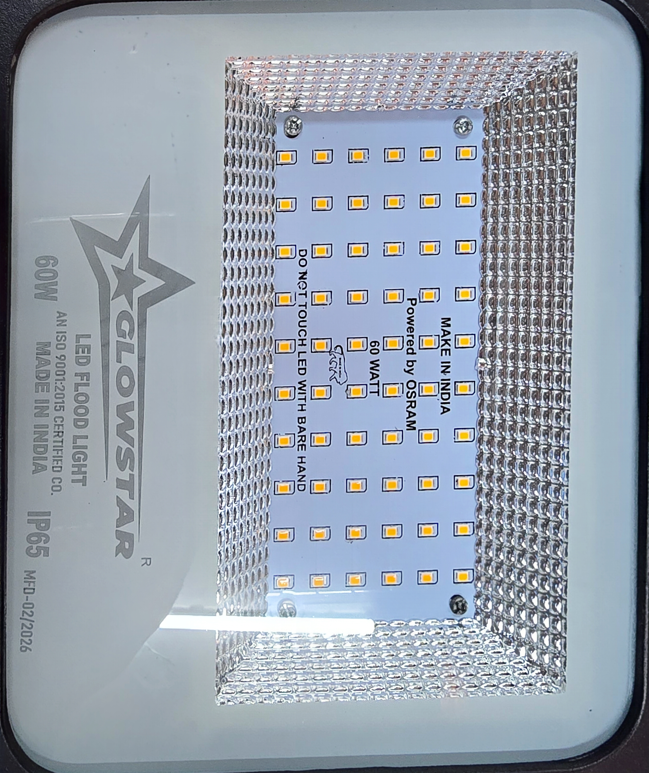 60W Glowstar flood light front product photo